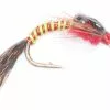 Euro Flies Brassie Red & Green Nymph #12
