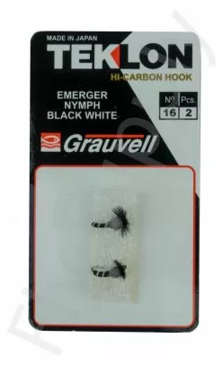 Emerger Nymph Black White #16 - 2pc