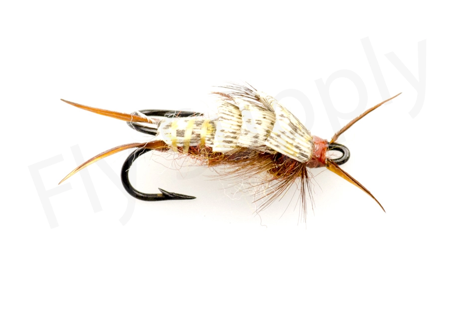 Euro Flies Early Brown Stone Fly Double Hook #6 1 Euro Flies Early Brown Stone Fly Double Hook #6