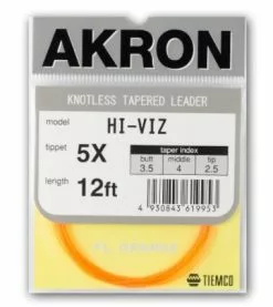 Tiemco Akron Hi-Viz Fluo Orange Leader 12ft