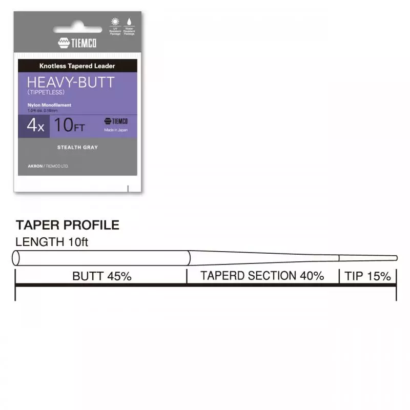 Tiemco Heavy Butt Leader 10ft - 305cm 2 Tiemco Heavy Butt Leader 10ft - 305cm - Afbeelding 2